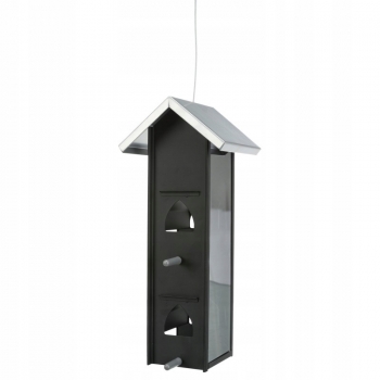 Karmnik dla ptaków, metalowy 12×28×12 cm, czarny