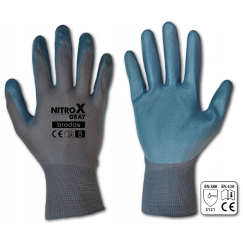 Rękawice robocze NITROX GRAY nitryl 10 RWNGY10