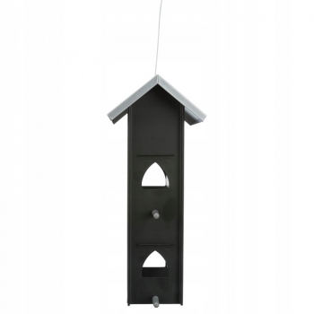Karmnik dla ptaków, metalowy 12×28×12 cm, czarny